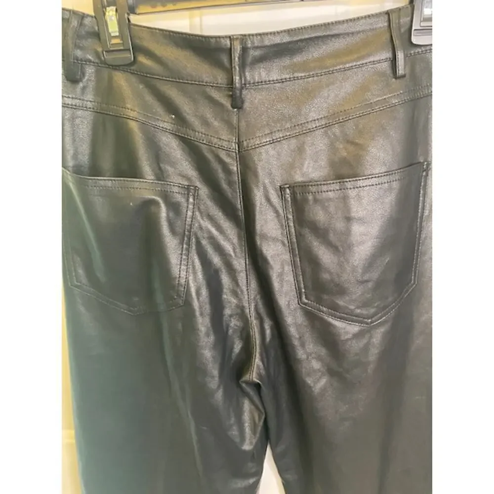 Zara Faux Leather Black pants Size Small NWOTs‎